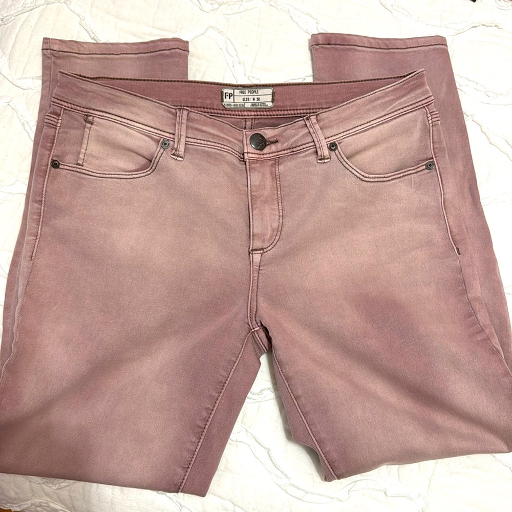 NWOT Free People Pale Pink Skinny Fit Pants, 30